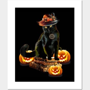 Black Cat mystery Halloween Posters and Art